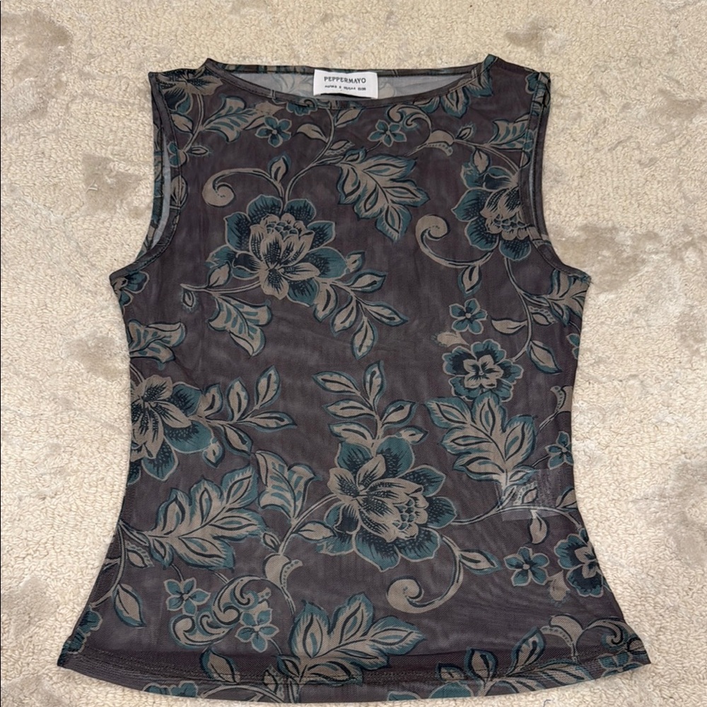 Pepper Mayo floral sheer top